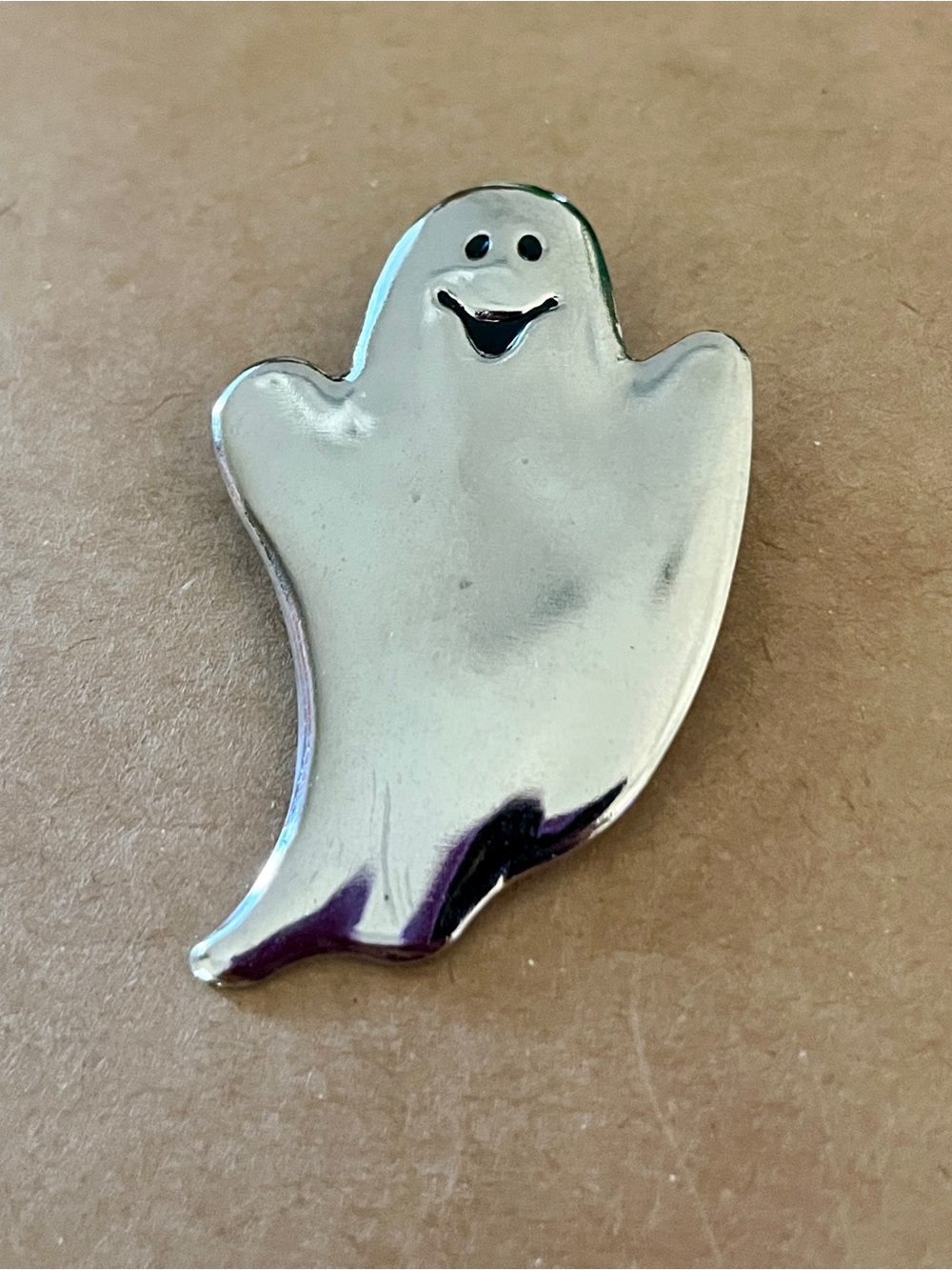 BOO! Silver metal hallmark pin /broach excel preworn vintage condition.